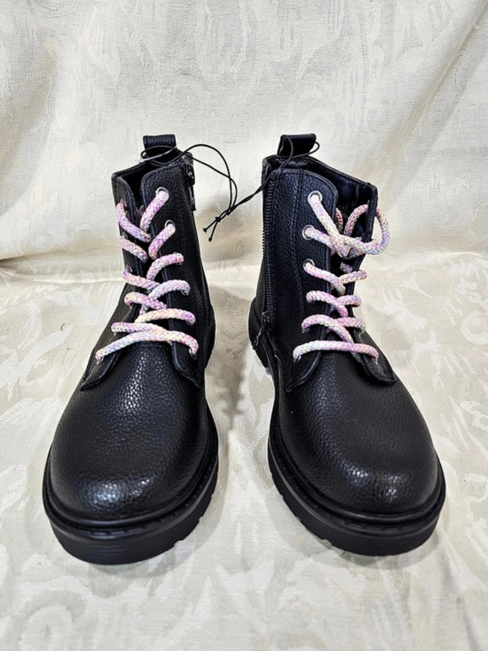 Cat & Jack Kids Lace-Up Boots Black Size 13 NWT